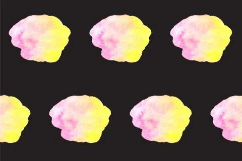 Abstract seamless pattern. Yellow and pink watercolor blots Stock Illustration