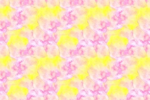 Abstract seamless pattern. Yellow and pink watercolor blots. Trendy collage Stock Illustration