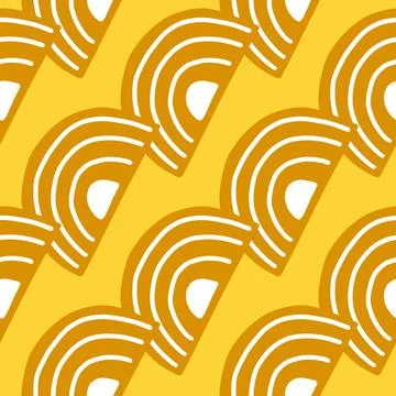 Abstract seamless pattern on yellow background. Geometrical shapes for textil Stock Illustration