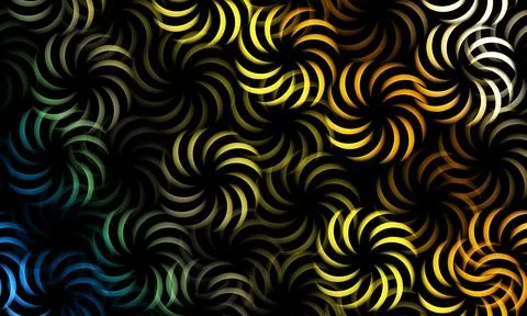 Abstract seamless pattern with yellow circle elements on dark background. Stock Illustration