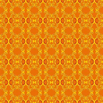 Abstract seamless pattern with yellow decorative ornament vector Stock Illustration