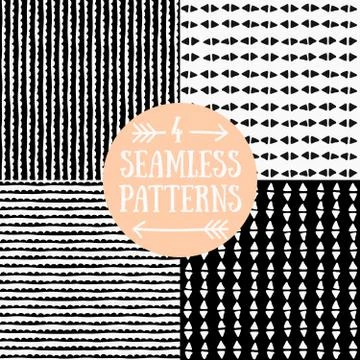 Abstract Seamless Patterns Collection Stock Illustration