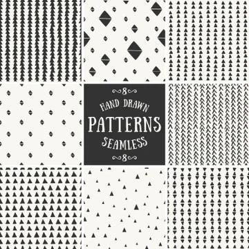 Abstract Seamless Patterns Collection Stock Illustration