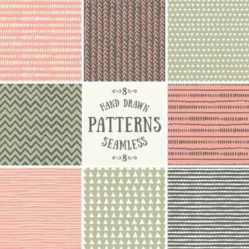 Abstract Seamless Patterns Collection Stock Illustration