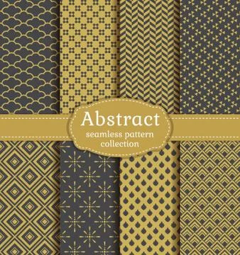 Abstract seamless patterns. Vector set. Stock Illustration