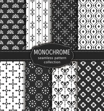 Abstract seamless patterns. Vector set. Stock Illustration
