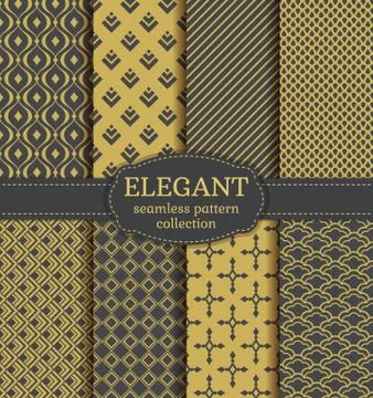 Abstract seamless patterns. Vector set. Stock Illustration