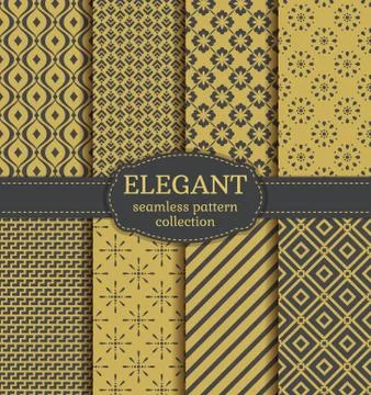 Abstract seamless patterns. Vector set. Stock Illustration