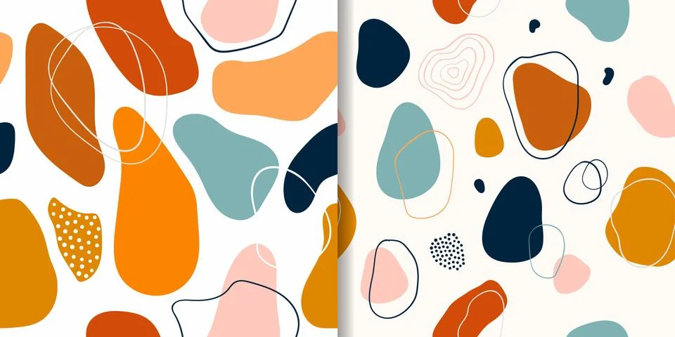 Abstract seamless patterns/wallpapers/backgrounds set Stock Illustration