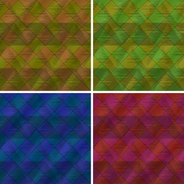 Abstract seamless plaid, set Stock Illustration