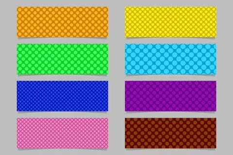 Abstract seamless polka dot pattern horizontal banner background template set 스톡 일러스트