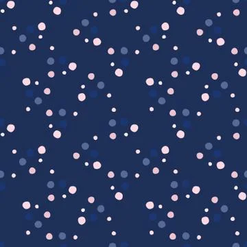 Abstract seamless polka dot pattern in navy blue colors. Surface design. イラスト素材