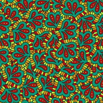 Abstract seamless psychedelic pattern Stock Illustration