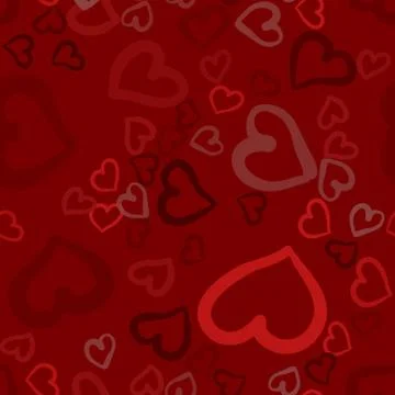 Abstract Seamless Red Hearts Pattern. Valentine s Day Card, Warping Paper or Stock Illustration