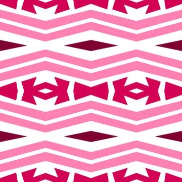 Abstract seamless red pattern with ornaments and zig zag stripes. Modern back Illustrazione stock
