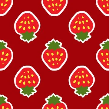 Abstract seamless red strawberry background Stock Illustration