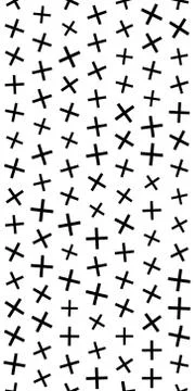 Abstract seamless repeat pattern with cross shapes in black and white. Stock Illustration
