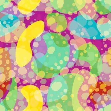 Abstract seamless repeating pattern of colored spots of different sizes Stock Illustration