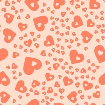 Abstract seamless repeating texture. Valentine and hearts background Stock Illustration