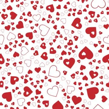 Abstract seamless repeating texture. Valentine and hearts background Stock Illustration