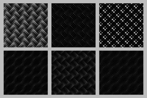 Abstract seamless ring pattern background set Stock Illustration