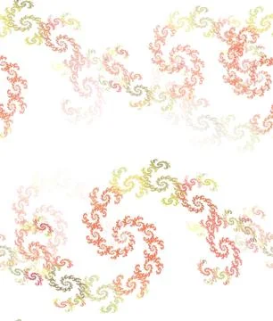 Abstract seamless spiral pattern in orange and green Stock Illustration