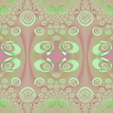 Abstract seamless spiral pattern pastel green pink violet Stock Illustration