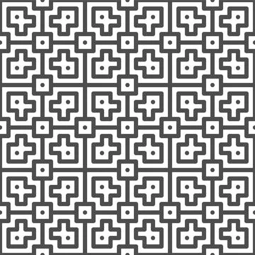 Abstract seamless square fish shapes pattern Illustration