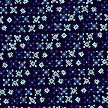 Abstract Seamless Star Pattern on Dark Blue Background, Night Sky and Winter Stockillustratie
