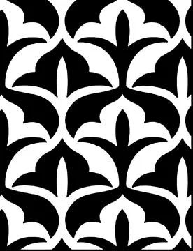 Abstract of seamless stencil patterns isolated on a white background Stock Illustration