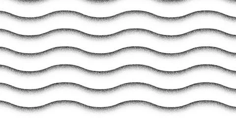 Abstract seamless stippled halftone waves pattern. wavy dots pattern Illustrazione stock