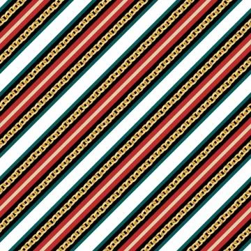 Abstract seamless striped pattern with precious gold chains designed for textile Stock Illustration