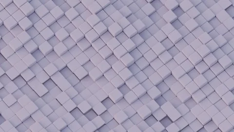 An abstract, seamless tessellation of light lavender cubes creating a deep, mode Stock Footage 340238214