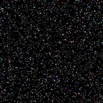 Abstract seamless texture of multicolored dots on a black background Illustrazione stock