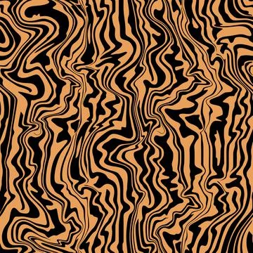 Abstract seamless texture pattern consisting of distorted black stripes Stock Illustration