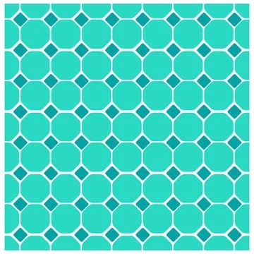 Abstract Seamless Tile Pattern with Aqua Geometry Stock Illustration