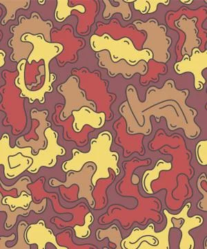 Abstract seamless urban pattern with wave hand draw shapes Stock Illustration