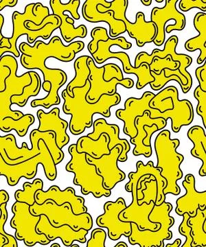 Abstract seamless urban pattern with wave hand draw shapes Stock Illustration