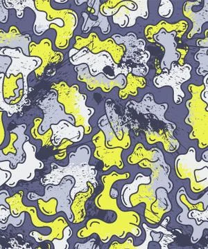 Abstract seamless urban pattern with wave hand draw shapes Stock Illustration