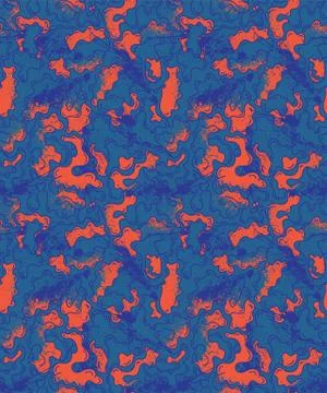 Abstract seamless urban pattern with wave hand draw shapes Stock Illustration