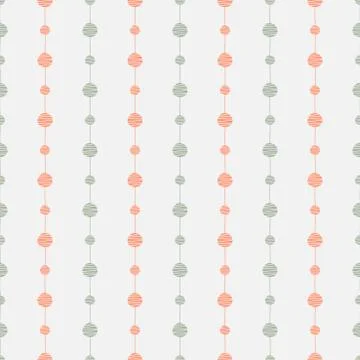 Abstract seamless vector pattern. Circles with lines endless background Illustration