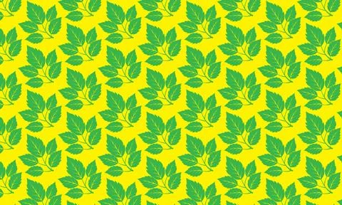 Abstract seamless vector pattern with green leaves and flowers, a floral illustr Stock Illustration