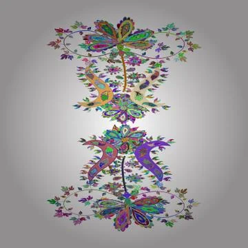 Abstract seamless vector pattern with hand drawn floral elements. Gentle, doodle 스톡 일러스트