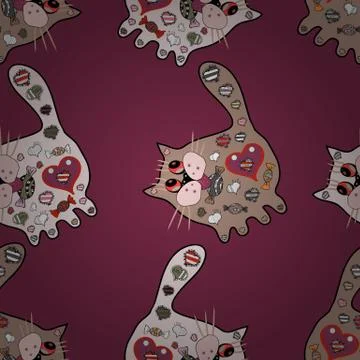 Abstract seamless vector pattern with hand drawn floral elements. Gentle, doodle Stock Illustration