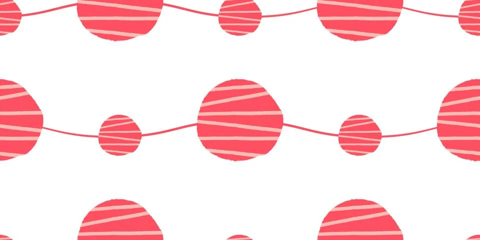 Abstract seamless vector pattern. Waves with circles background Illustrazione stock