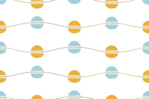 Abstract seamless vector pattern. Waves circles and zigzags background Stock Illustration