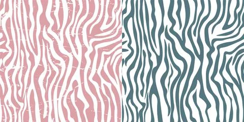 Abstract seamless vector pattern of zebra skin. Set Abstract print from the skin Stock Illustration