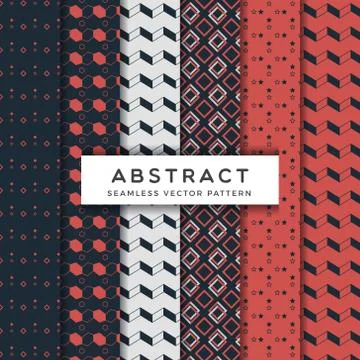 Abstract Seamless Vector Patterns Set Stock Illustration