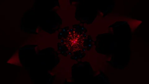 Abstract seamless VJ loop of geometric shapes with vibrant strobe lights Stock Footage 326867966