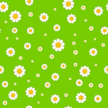 Abstract seamless wallpaper pattern with chamomiles Stock Illustration